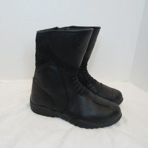 Bilt Black Leather Armor Zip Up Motorcycle Riding Boots US Size 5 NEW